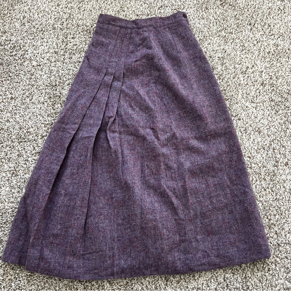 Vintage Components by Susan Bristol Heathered Purple Scottish Wool Skirt Sz 6